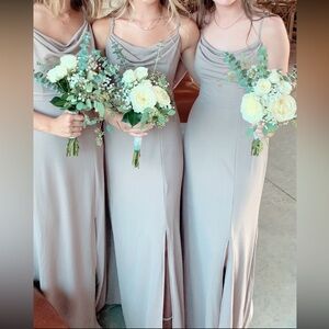 Beige bridesmaid dress